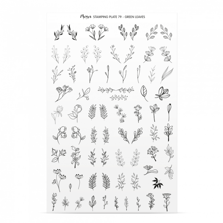 Stamping Plate - 079 Green Leaves - Try On Sheet