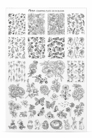 Stamping Plate -  130 - In Bloom - Try On Sheet