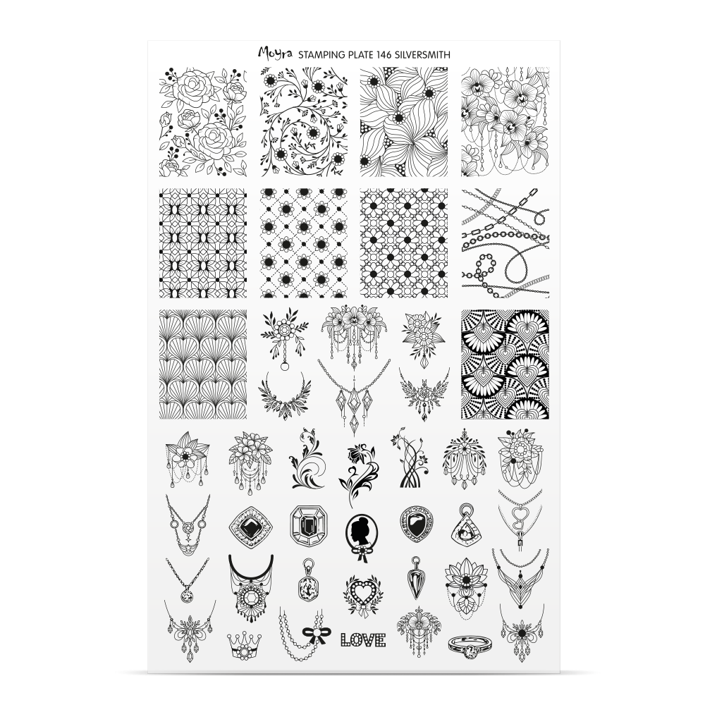 Stamping Plate - 146 Silversmith - Try On Sheet