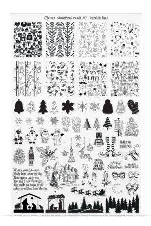 Stamping Plate Try On Sheet - 117 Winter Tale