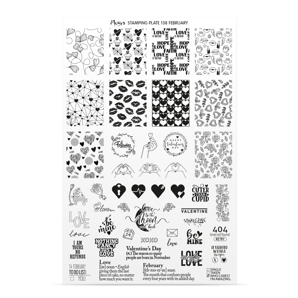 Stamping Plate Try On Sheet - 138 February